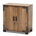 Baxton Studio Cyrille Farmhouse Rustic Finished Wood 2-Door Shoe Cabinet 169-10886